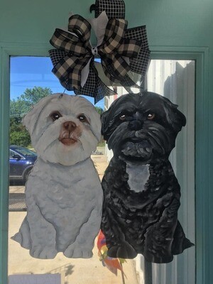 Animals Double Dog Door Hanger