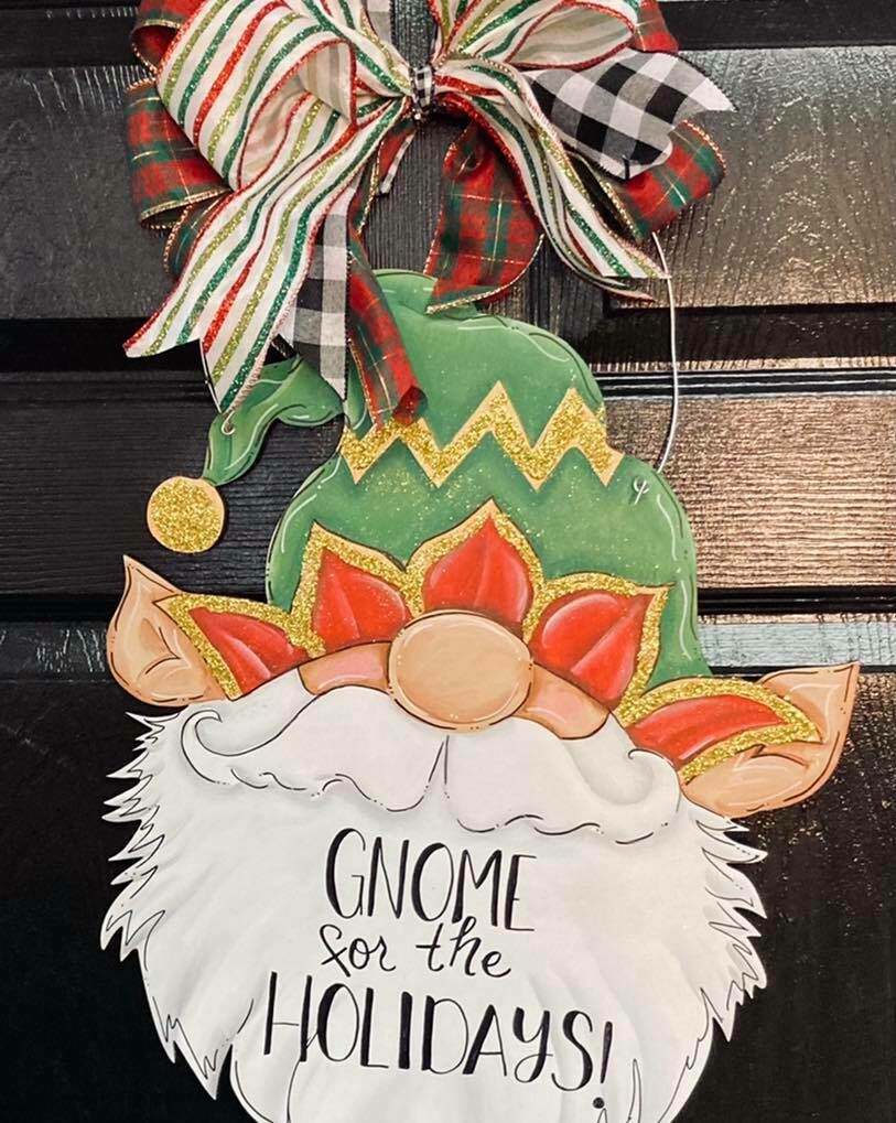 Gnome with elf hat Door hanger