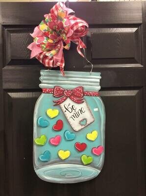 Valentine’s Mason Jar "Be Mine" Door Hanger