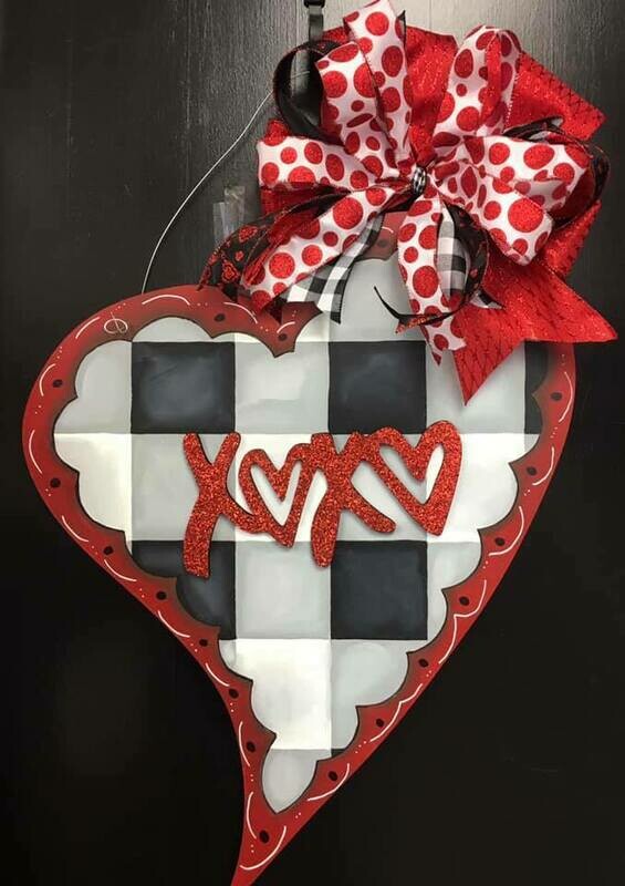  Valentine&#39;s Heart W/Buffalo Check