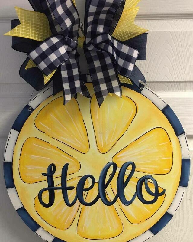 Spring/Summer Hello Lemon Door Hanger