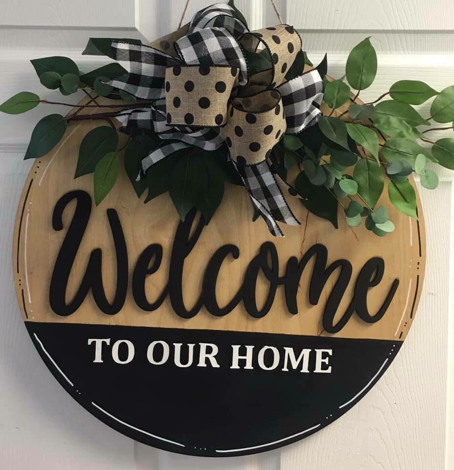 Everyday Welcome To Our Home Circle Door Hanger 