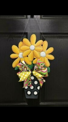 Spring/Summer Three Flower Pot Door Hanger