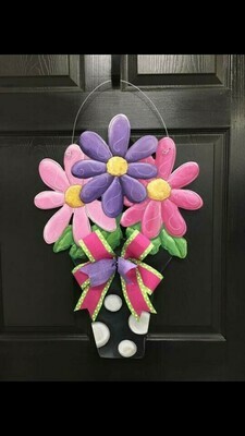 Spring/Summer Three Flower Pot Door Hanger
