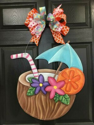Spring/Summer Coconut Drink Door Hanger