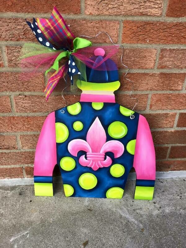 Derby Jockey Silk &quot;Pretty Perfection&quot; Design Door Hanger