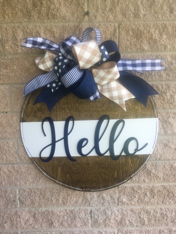 Everyday Dark Stain-w/Black Center Circle Door Hanger