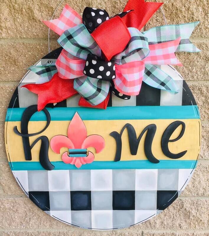 Everyday Buffalo Check FDL Home Circle Door Hanger