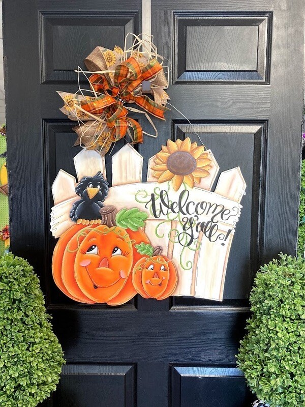 Fall Picket Fence Door Hanger