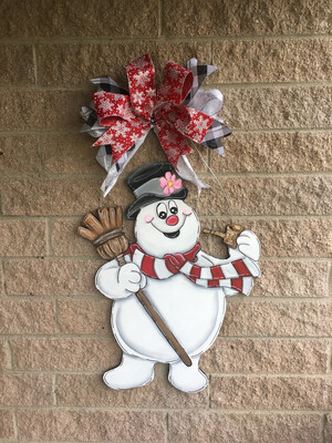 Winter Frosty The Snowman Door Hanger
