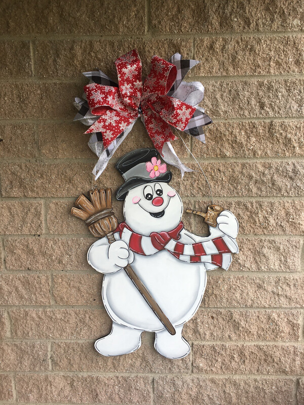 Winter Frosty The Snowman Door Hanger