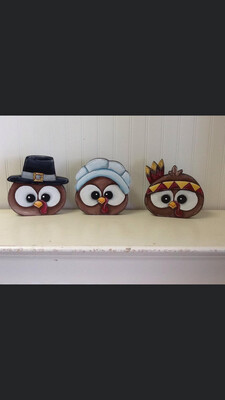 Owl Pilgrims Trio Shelf Sitters