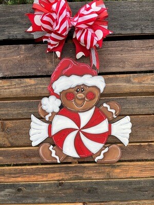 Christmas Gingerbread Candy Man Door Hanger