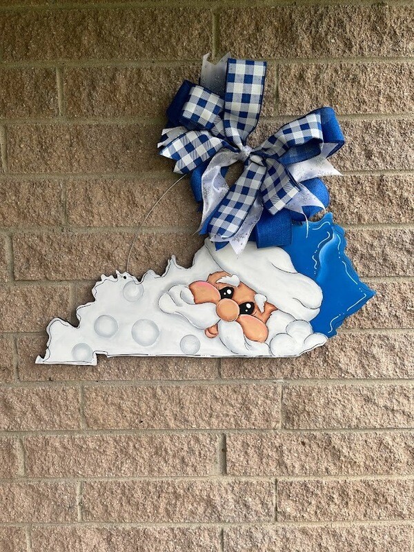 Christmas KY State Santa-doorhanger