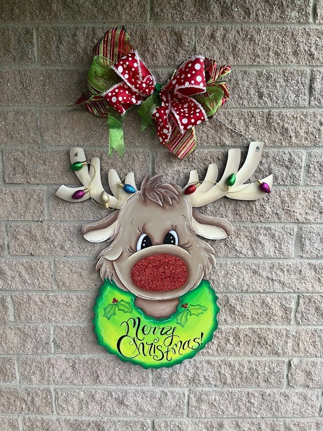 Christmas Rudolph the Reindeer Door Hanger