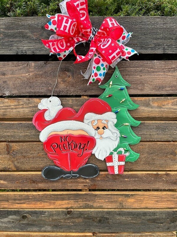 Christmas “No Peeking&quot; Santa Door Hanger