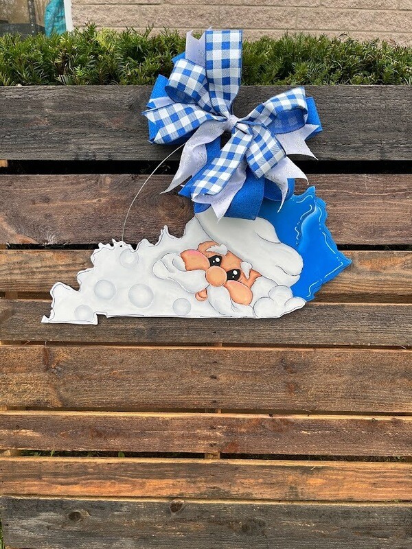 Christmas KY State Santa-doorhanger