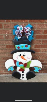 January Winter Snowman Door Hanger
