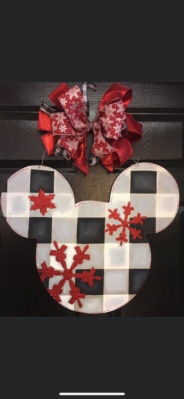 Winter Mickey Mouse Door Hanger