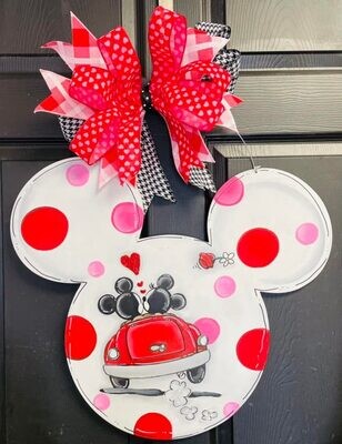 Minnie and Mickey Mouse Valentine's Day Door Hanger