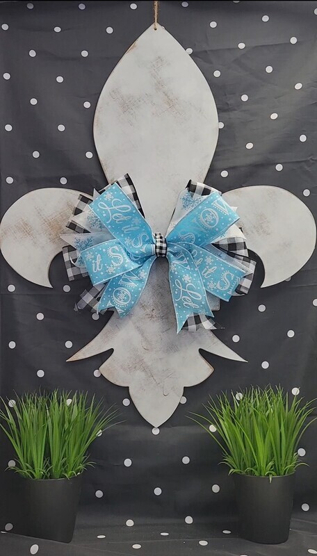 Everyday Fleur De Lis Door Hanger - Interchangeable Bows