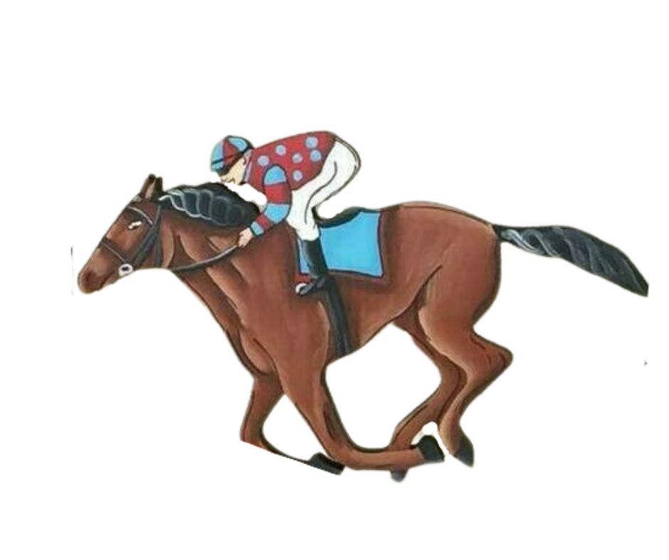 Derby Jockey on Horse Insert