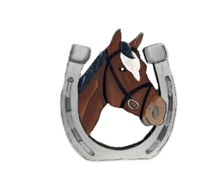 Derby Horse in Horseshoe Insert