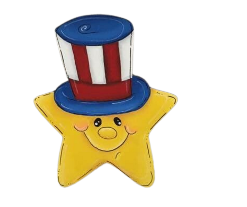 4th of July USA Star Insert-Printed