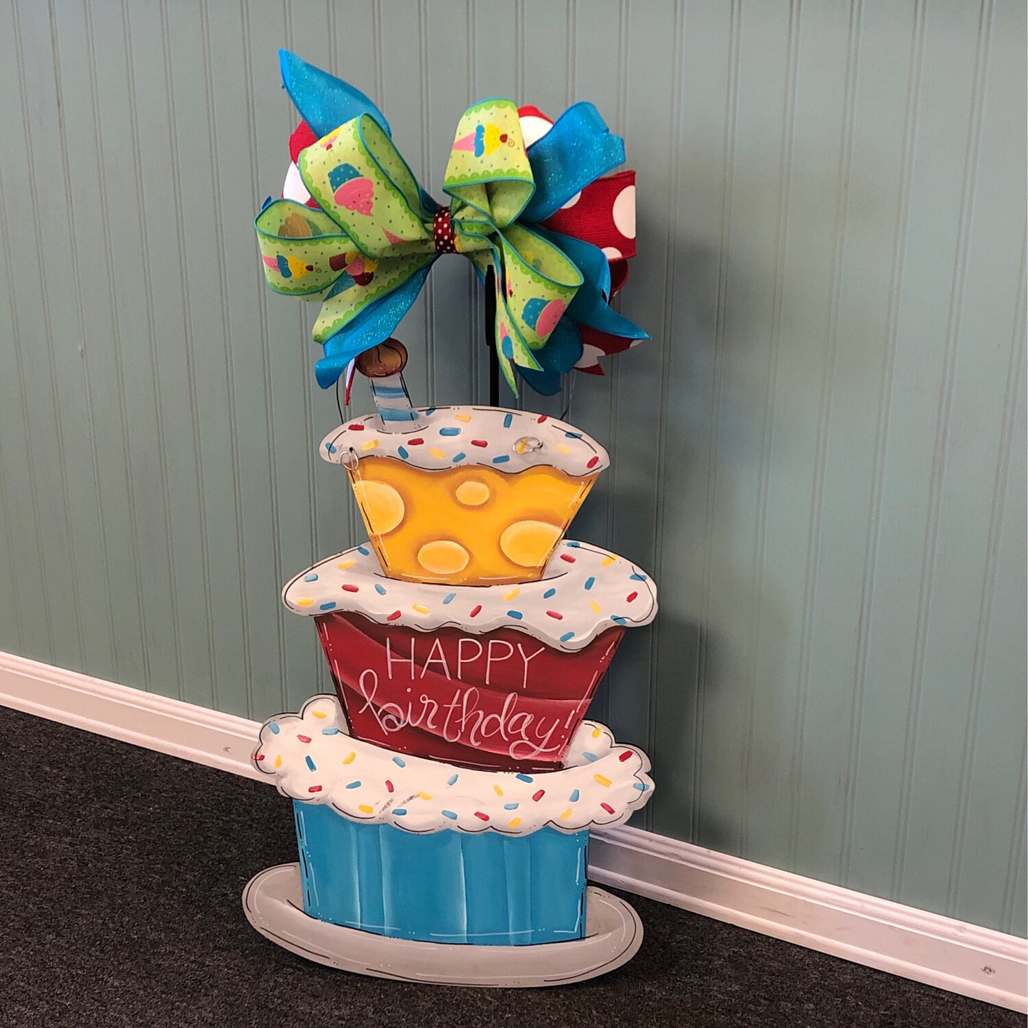 Birthday 3-tier cake Door Hanger