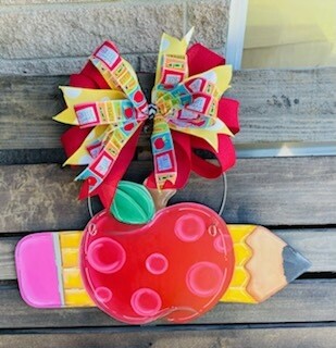 School Crayon and Apple