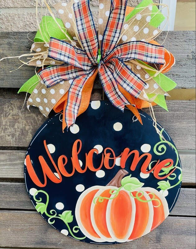 Fall Welcome with Pumpkin
