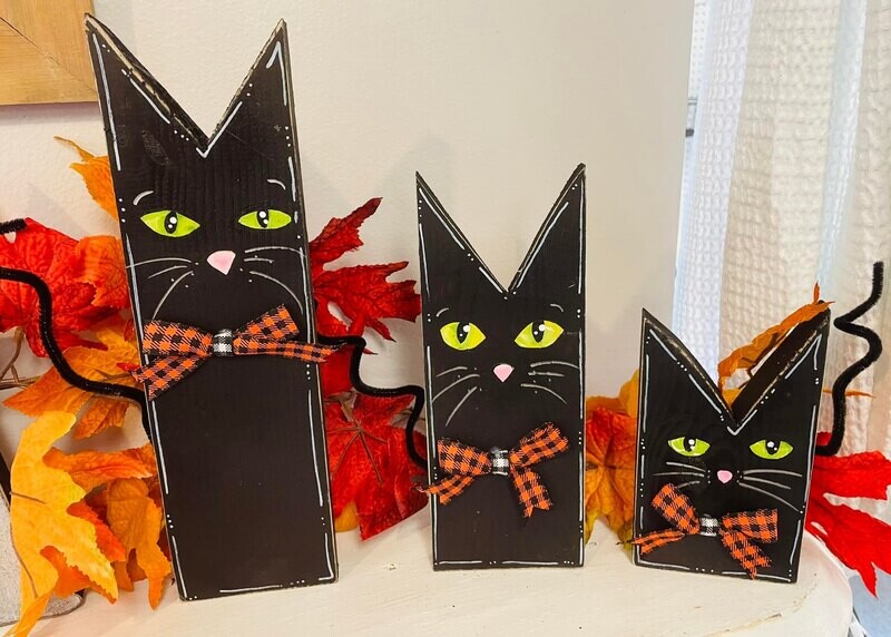 Halloween Black Cats Set Of 3