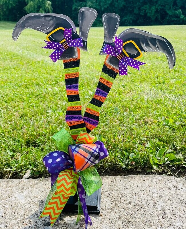 Halloween Witches Legs Table Topper