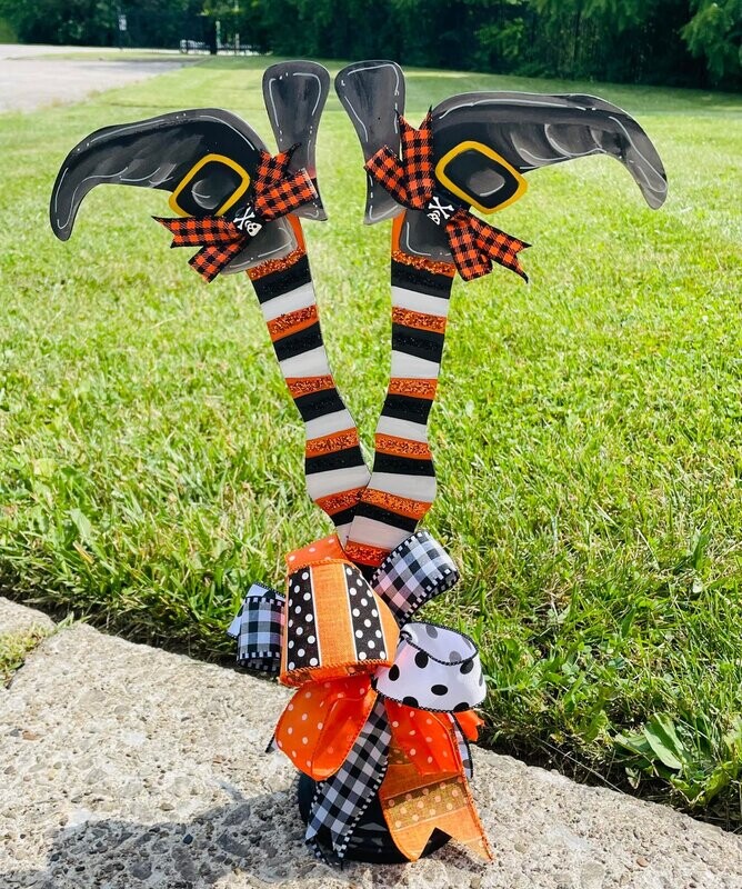 Halloween Witches Legs Table Topper