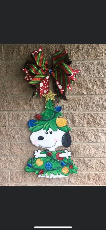 Christmas Snoopy Christmas Tree Door Hanger