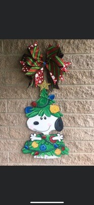 Snoopy Christmas Tree Door Hanger