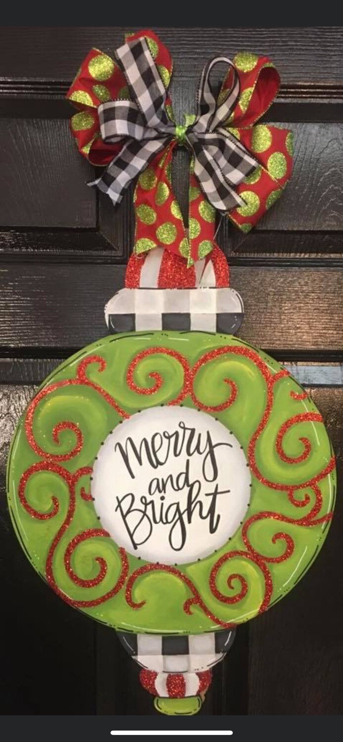 Christmas Merry and Bright Ornament Door Hanger