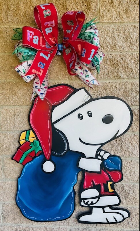 Christmas Snoopy Santa Door Hanger
