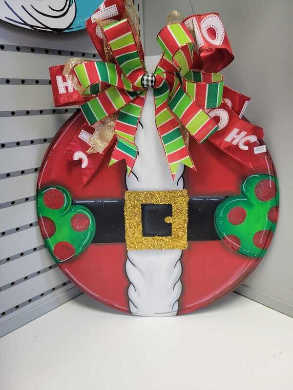 Christmas Santa Belly Circle Door Hanger
