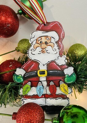 Christmas Ornament--Santa Ornament with Light Bulbs