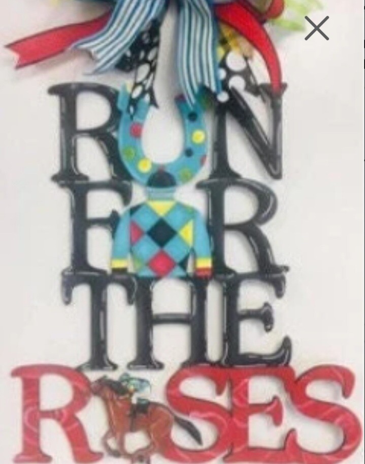 Derby Run For The Roses Door Hanger
