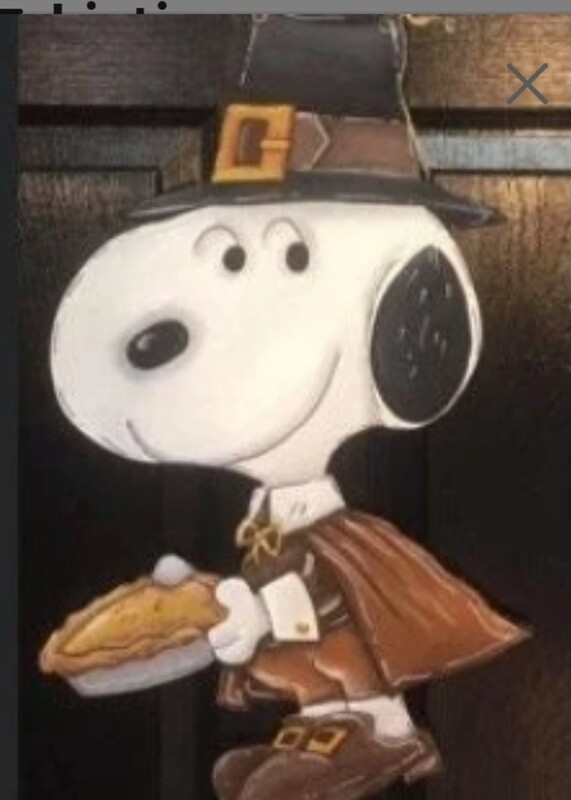 Fall--Thanksgiving--Snoopy Pilgrim Door Hanger