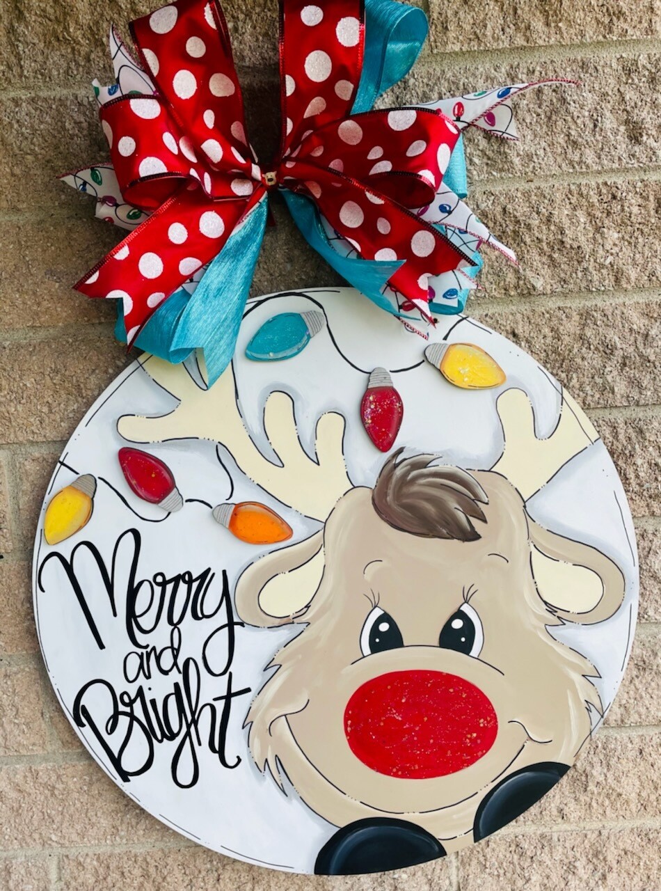 Christmas Merry and Bright Reindeer Circle