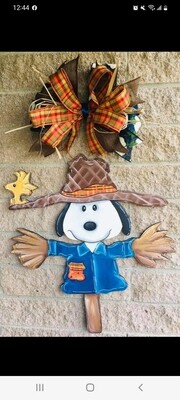 Fall Snoopy Scarecrow Door Hanger