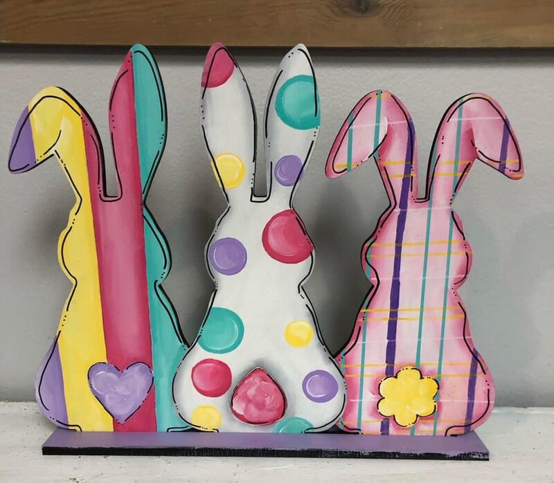 Easter Sitter 3 Bunnies Slat Holder