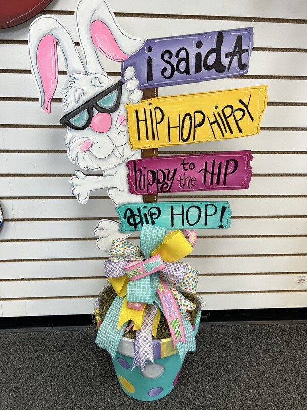 Easter Hip Hop Bunny Door hanger or Stake