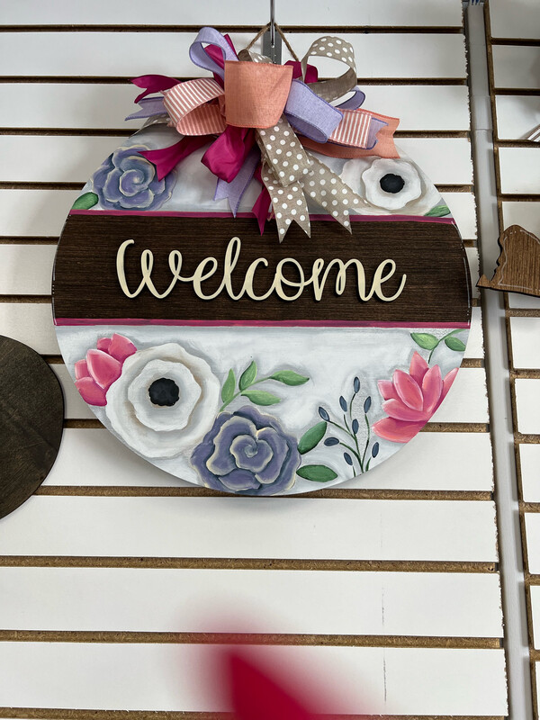 Spring/Summer Flowered Welcome Door Hanger