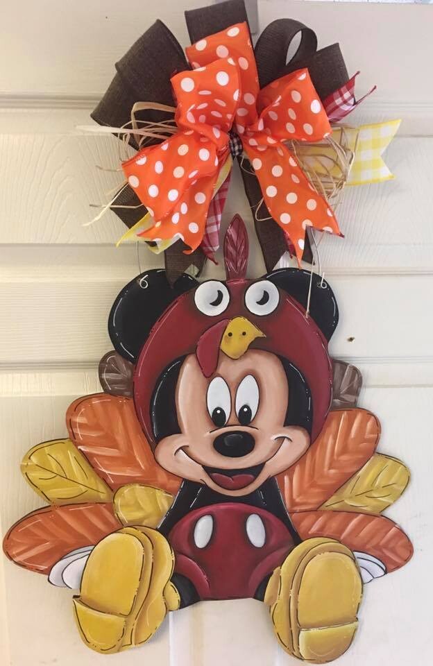 Fall--Thanksgiving--Mickey and/or Minnie Turkey Door Hangers