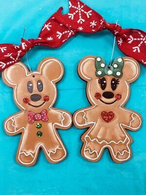 Christmas Ornament--Gingerbread Mickey and/or Minnie