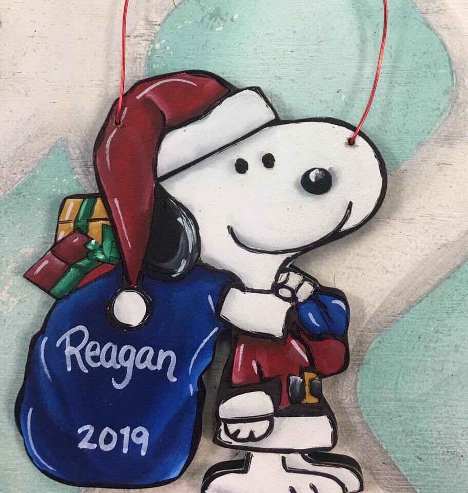 Christmas Ornament--Snoopy Santa with Pack